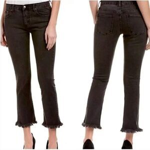 EVIDNT Los Angeles Hermosa Black Jeans Mid Rise Raw Hem Size 26 NWT